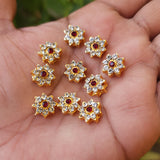 2 PIECES PACK' 10-11 MM' HANDMADE KUNDAN BEADS COMPONENT USED IN DIY JEWELLERY MAKING
