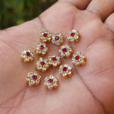 2 PIECES PACK' 8-9 MM' HANDMADE KUNDAN BEADS COMPONENT USED IN DIY JEWELLERY MAKING