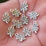 20 PIECES PACK' SILVER OXIDIZED FLOWER CHARMS' 15x10 MM USED DIY JEWELLERY MAKING