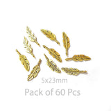 60 Pcs pack approx size 5x23mm Unbeatable Price of Leaf Charms Pendants Available