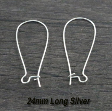 34-174-3 Silver Plated Kidney Ear Wire, 37mm - Rings & Things