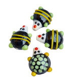 Handmade Lampwork Artistic Glass beads diy charms for Jewelry Making Tortoise Turtle (6 Pcs)
