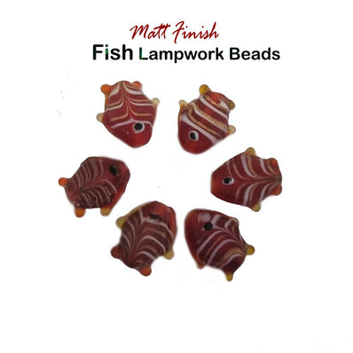 20/Pcs Lot Handmade Glass Beads Red Color Fish