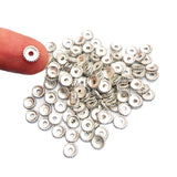 50 PCS PACK,  6 MM APPROX' METAL PLATED, SPACER BEADS, SILVER OXIDIZED FINISH