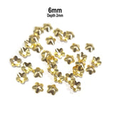 200 Pcs Pkg. LIGHT WEIGHT BEAD CAPS FOR JEWELRY MAKING IN SIZE ABOUT 6mm Gold Color