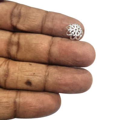 100 Pcs Pkg. LIGHT WEIGHT BEAD CAPS FOR JEWELRY MAKING IN SIZE ABOUT 10mm Silver Color