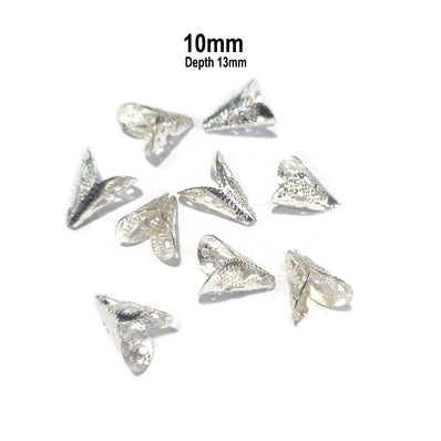 100 Pcs Pkg. LIGHT WEIGHT BEAD CAPS FOR JEWELRY MAKING IN SIZE ABOUT 10mm Silver Color