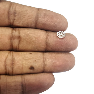 200 Pcs Pkg. LIGHT WEIGHT BEAD CAPS FOR JEWELRY MAKING IN SIZE ABOUT 7mm Silver Color