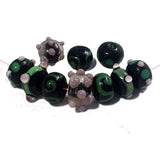 10 Pcs Black Mix Decoration Rondelle Bead Set