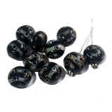 10 Pcs Black Disc Artisan Lampwork glass beads