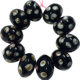 10 Pcs Black Rondelle lampwork beads for jewelry making