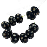 10 Pcs Black Rondelle lampwork beads for jewelry making