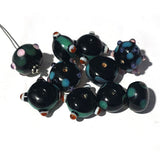 10 Pcs Mix Decoration Black Shade Rondelle Handmade desings Lampwork Beads
