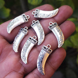 5 PIECES PACK' SILVER OXIDIZED DAGGER CHARMS' 29x9 MM USED DIY JEWELLERY MAKING
