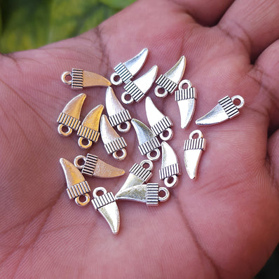 20 PIECES PACK' SILVER OXIDIZED SMALL DAGGER CHARMS' 14x6 MM USED DIY JEWELLERY MAKING