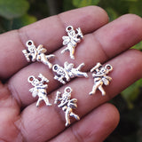 20 PIECES PACK' SILVER OXIDIZED ANGEL CHARMS' 17x9 MM USED DIY JEWELLERY MAKING