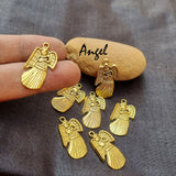 10 Pcs Pack, Angel Fairy Charms Pendant Jewelry Making Raw Materials , Color Plating Gold