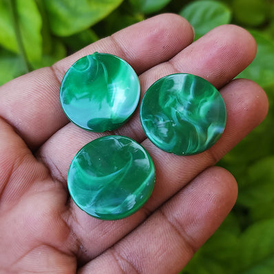 10 PCS PACK, FANCY ACRYLIC BEADS, 24 MM SIZE' IMITATION JADE BEADS JEWELRY MAKING RAW MATERIALS