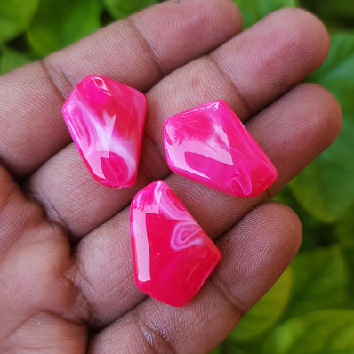 10 PCS PACK, FANCY ACRYLIC BEADS, 25X16 MM SIZE' IMITATION JADE BEADS JEWELRY MAKING RAW MATERIALS