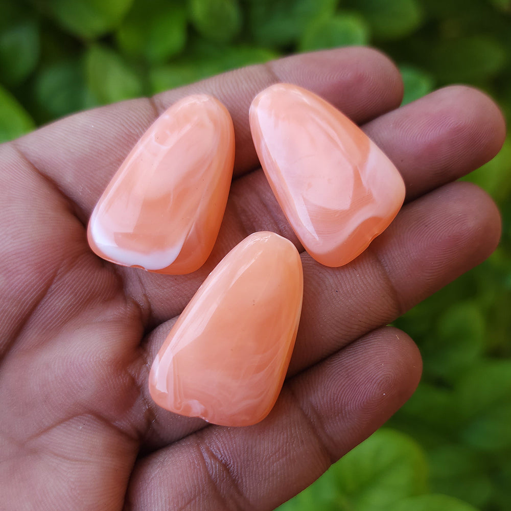 10 PCS PACK, FANCY ACRYLIC BEADS, 30X20 MM SIZE' IMITATION JADE BEADS JEWELRY MAKING RAW MATERIALS