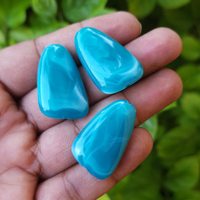 10 PCS PACK, FANCY ACRYLIC BEADS, 30X20 MM SIZE' IMITATION JADE BEADS JEWELRY MAKING RAW MATERIALS