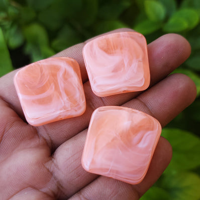 10 PCS PACK, FANCY ACRYLIC BEADS, 27x25 MM SIZE' IMITATION JADE BEADS JEWELRY MAKING RAW MATERIALS