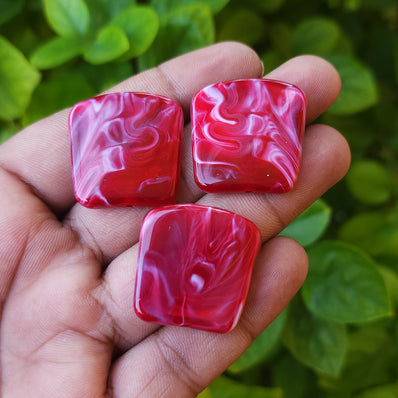 10 PCS PACK, FANCY ACRYLIC BEADS, 27X25 MM SIZE' IMITATION JADE BEADS JEWELRY MAKING RAW MATERIALS