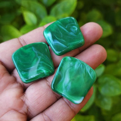10 PCS PACK, FANCY ACRYLIC BEADS, 27X25 MM SIZE' IMITATION JADE BEADS JEWELRY MAKING RAW MATERIALS