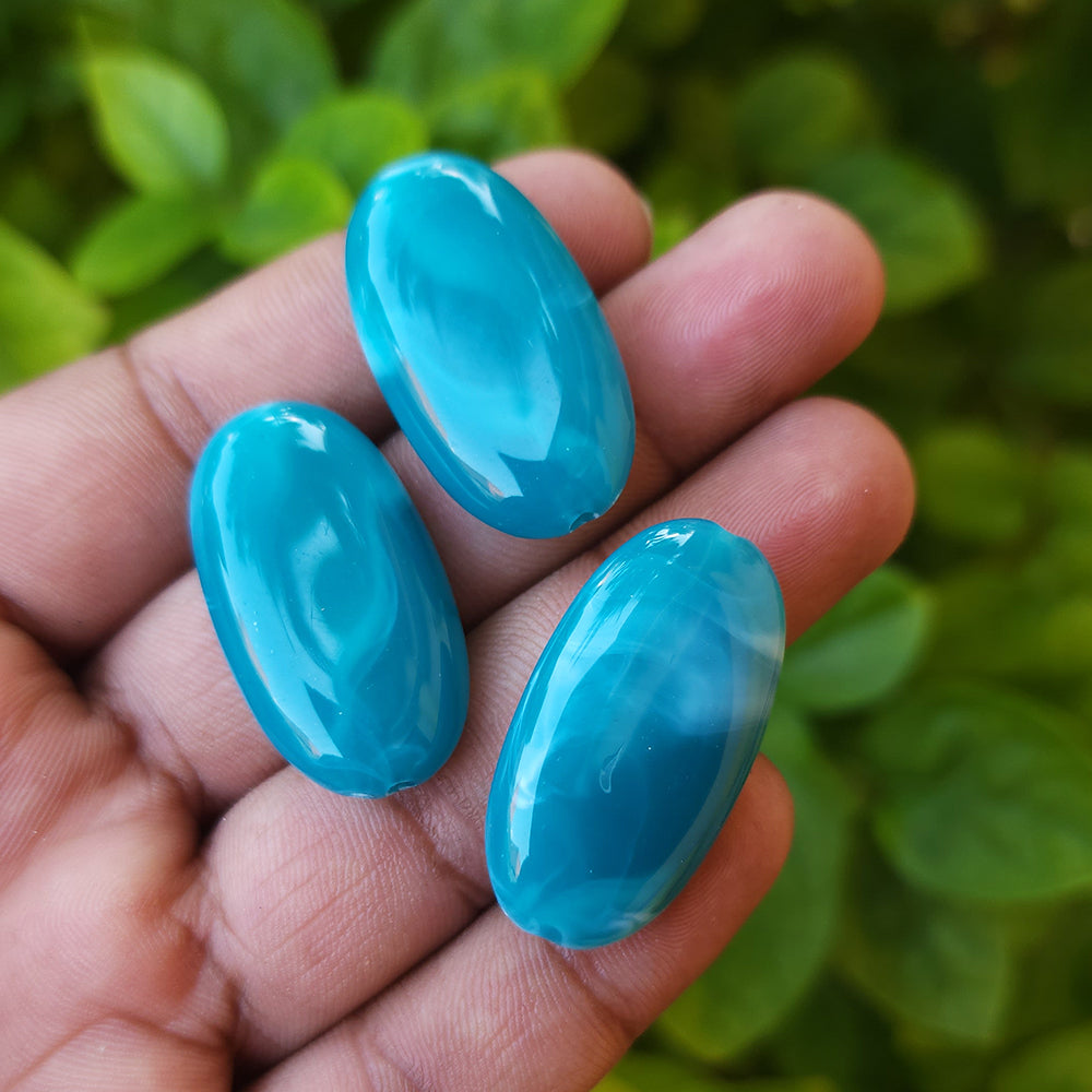 10 PCS PACK, FANCY ACRYLIC BEADS,33x18 MM SIZE' IMITATION JADE BEADS JEWELRY MAKING RAW MATERIALS