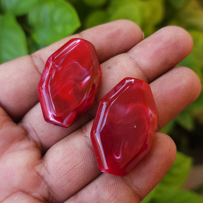 10 PCS PACK, FANCY ACRYLIC BEADS, 33X21 MM SIZE' IMITATION JADE BEADS JEWELRY MAKING RAW MATERIALS