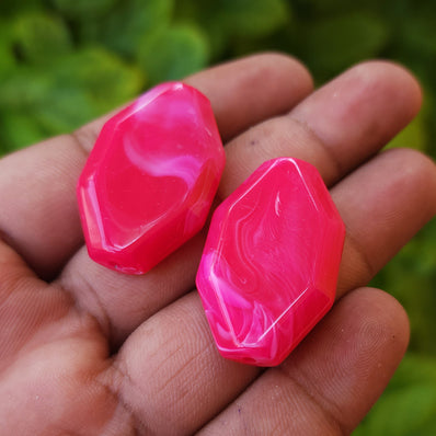 10 PCS PACK, FANCY ACRYLIC BEADS, 33X21 MM SIZE' IMITATION JADE BEADS JEWELRY MAKING RAW MATERIALS