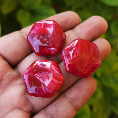 10 PCS PACK, FANCY ACRYLIC BEADS, 25 MM SIZE' IMITATION JADE BEADS JEWELRY MAKING RAW MATERIALS