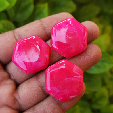 10 PCS PACK, FANCY ACRYLIC BEADS, 25 MM SIZE' IMITATION JADE BEADS JEWELRY MAKING RAW MATERIALS
