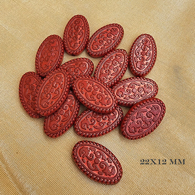 20 PIECES PACK' MINAKARI STYLE ACRYLIC DESIGNER BEADS' SIZE 22X12 MM