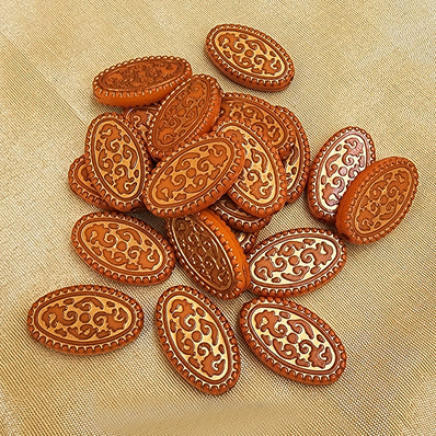 20 PIECES PACK' MINAKARI STYLE ACRYLIC DESIGNER BEADS' SIZE 22X12 MM