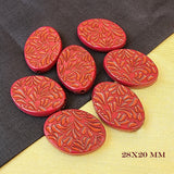 10 PIECES PACK' MINAKARI STYLE ACRYLIC DESIGNER BEADS' SIZE 28X20 MM