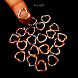ROSE GOLD POLISHED' HEART SHAPED METAL BEADS SOLD BY 10 PIECES PACK'