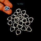 SILVER POLISHED' HEART SHAPED' 13 MM' METAL BEADS SOLD BY 10 PIECES PACK'