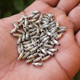 100 PIECES PACK' 8X3 MM' SILVER OXIDIZED METAL BEADS BEADS USED IN DIY JEWELLERY MAKING