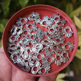 20 PIECES PACK' 16x9 MM' SILVER OXIDIZED HAMSA HAND METAL BEADS USED IN DIY JEWELLERY MAKING