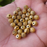 20 PIECES PACK' 8 MM' GOLD OXIDIZED METAL BEADS USED IN DIY JEWELLERY MAKING