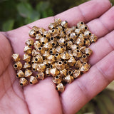 40 PIECES PACK' 7 MM' GOLD OXIDIZED METAL BEADS USED IN DIY JEWELLERY MAKING