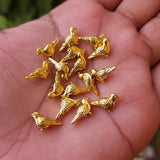 10 PIECES PACK' 16x8 MM' GOLD OXIDIZED METAL BIRD BEADS USED IN DIY JEWELLERY MAKING