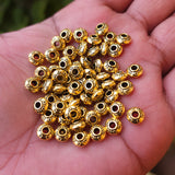 30 PIECES PACK' 8 MM' GOLD OXIDIZED METAL BEADS USED IN DIY JEWELLERY MAKING