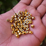 30 PIECES PACK' 6x5 MM' GOLD OXIDIZED METAL BEADS USED IN DIY JEWELLERY MAKING