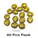 10mm Daisy Flower Spacer Gold oxidized Sold Per 40 Pcs Pack