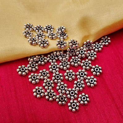200 Pcs Pack, 5mm Metal Oxidized Beads Size About  5mm, Daisy Flower, Spacer