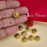 10 Pcs Lion Head Beads for bracelets Making, in gold color, size about 12mm