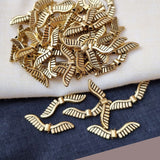 40 Pcs Pack, Metal Plated, Wing Beads, Gold Oxidized Finish
