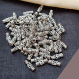 45 Pcs Pack, Metal Plated, Tube Beads, Silver Oxidized Finish
